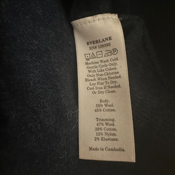 Everlane XS Wool & Cotton Navy Blue Crewneck Sweater - Picture 4 of 4
